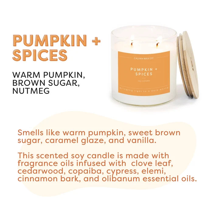 Pumpkin + Spices - Clear Glass Tumbler Soy Candle