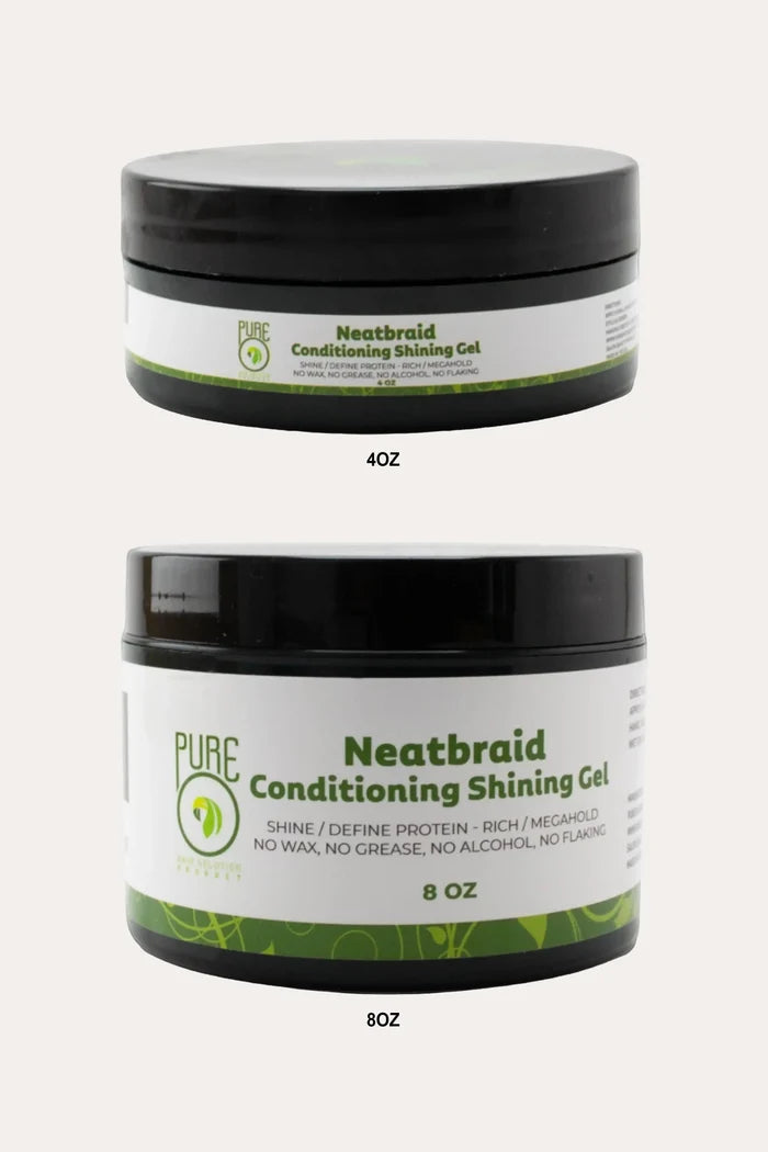 PURE O NEAT NEATBRAID CONDITIONING SHINING GEL - MEGA HOLD BRAIDING GEL PURE O NEAT