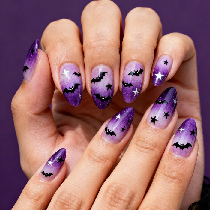 Purple gradual change black bat