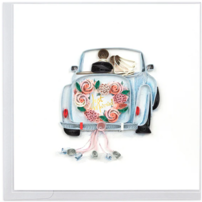 QUILLING CARD - Just Married Car