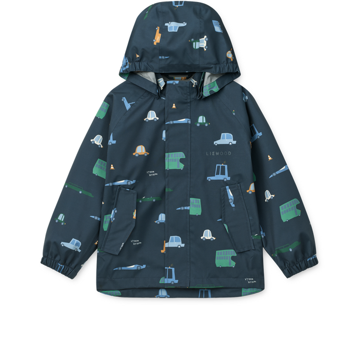 Liewood - Rainwear Set - Pedia - Cars/Classic Navy - Top/Front