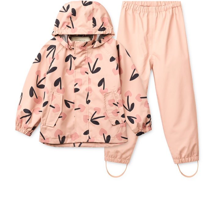 Liewood - Rainwear Set - Pedia - Mega Cherry Heart/Rosey Mix