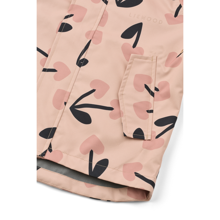 Liewood - Rainwear Set - Pedia - Mega Cherry Heart/Rosey Mix - Top/Details