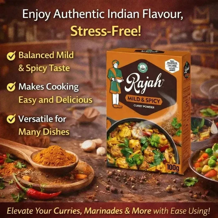 Rajah Curry Powder 50g mild and spicy authentic Indian spice blend for curries and marinades