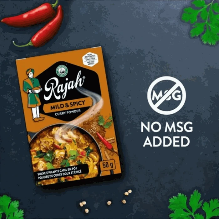 Rajah Curry Powder mild and spicy 50g pack for authentic Indian flavor and versatile cooking