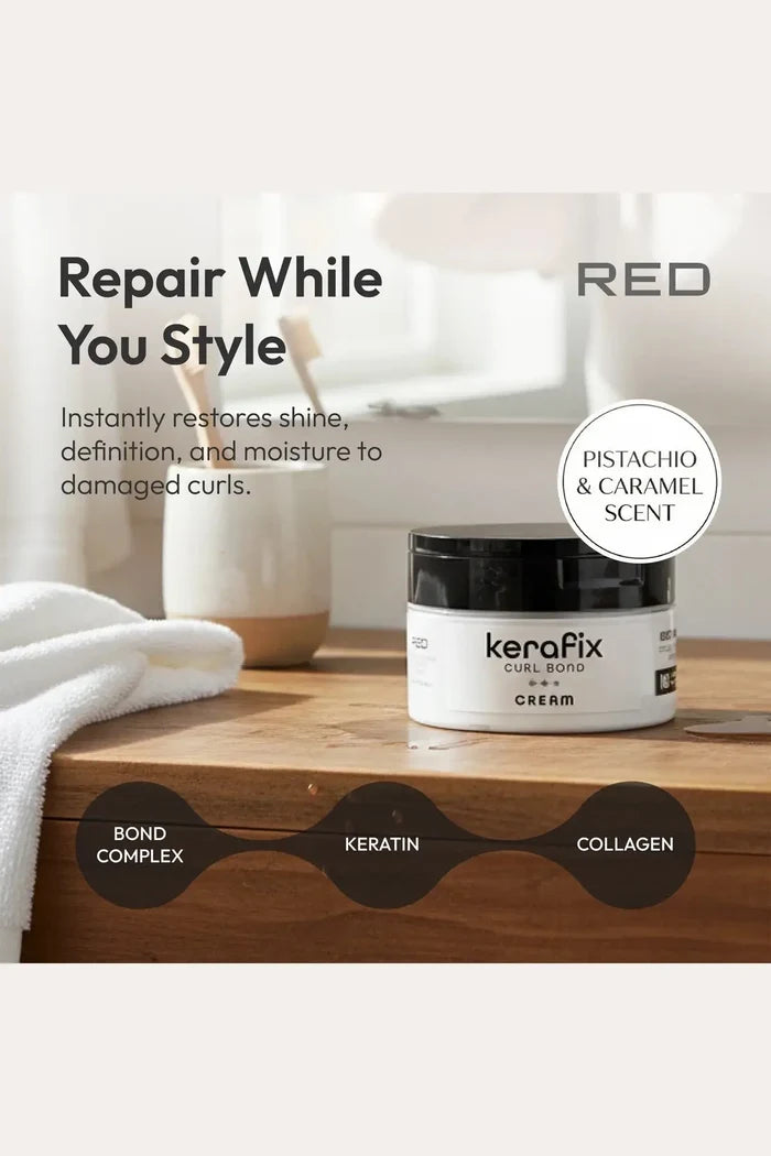 RED KERAFIX CURL BOND HAIR CREAM 8oz RED BEAUTY