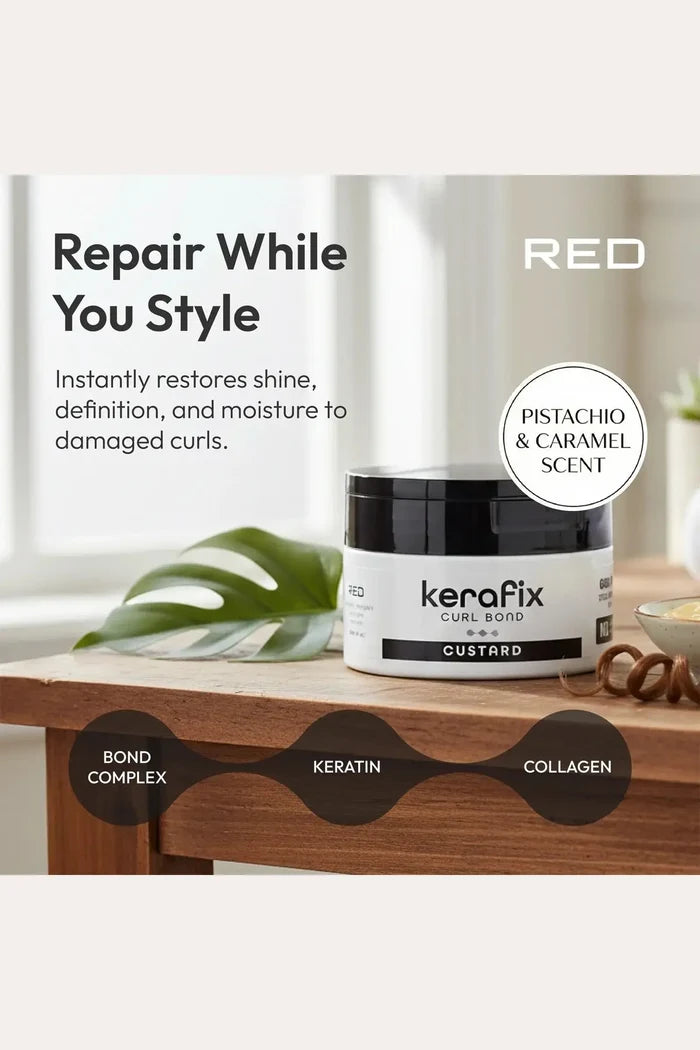 RED KERAFIX CURL BOND HAIR CUSTARD 8oz RED BEAUTY