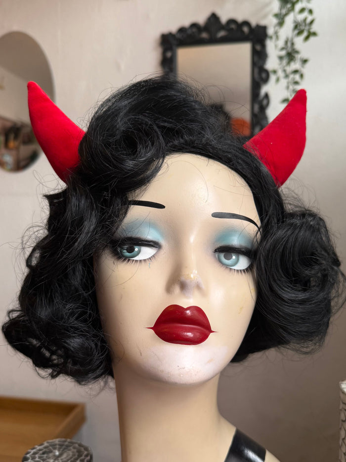 Red Velvet Devil Horns (Hair Clips)