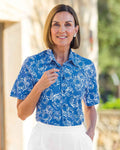 Regina Patterned Pure Cotton Short Sleeved Blouse - Country Collection