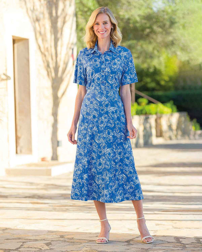 Regina Patterned Pure Cotton Short Sleeved Blouse - Image 2 - Country Collection