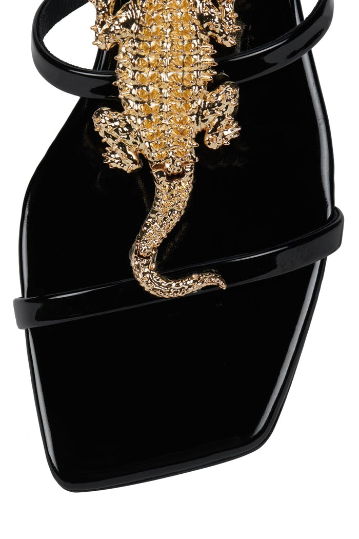 REPTILIAN Black Patent Gold 4