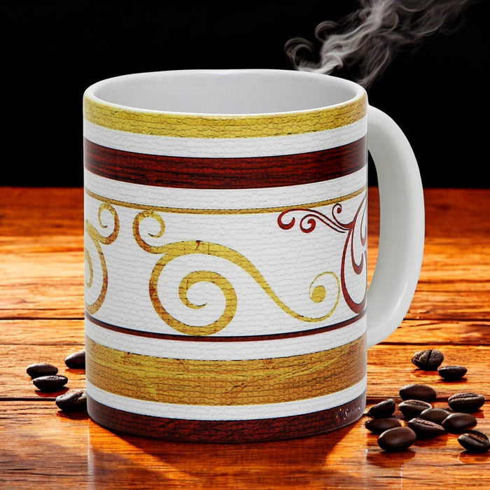 RICCO ITALIA PALIO: Ricco Italia Mug White Handle - by Mario Bruno (Design 6405)