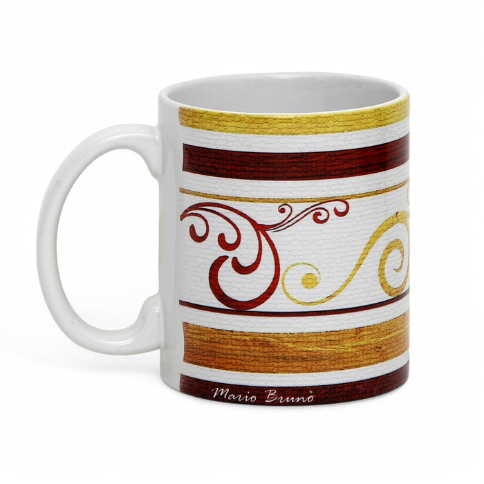 RICCO ITALIA PALIO: Ricco Italia Mug White Handle - by Mario Bruno (Design 6405)