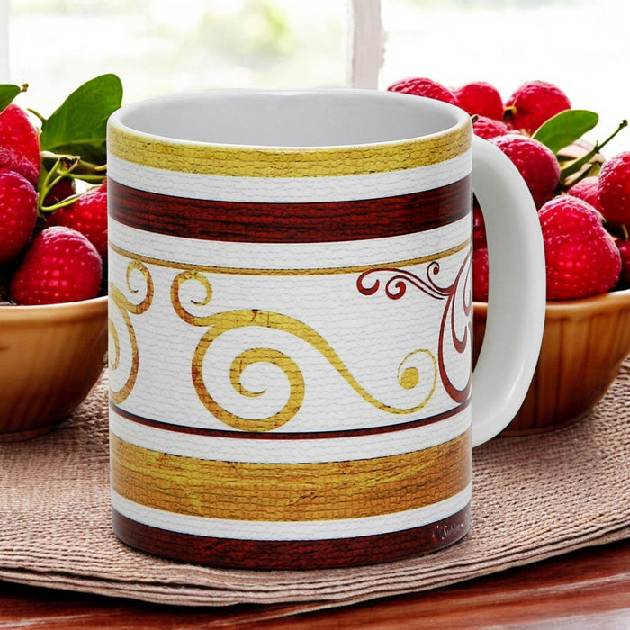 RICCO ITALIA PALIO: Ricco Italia Mug White Handle - by Mario Bruno (Design 6405)