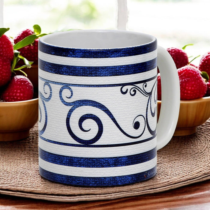 RICCO ITALIA PALIO: Ricco Italia Mug White Handle - by Mario Bruno (Design 6409)