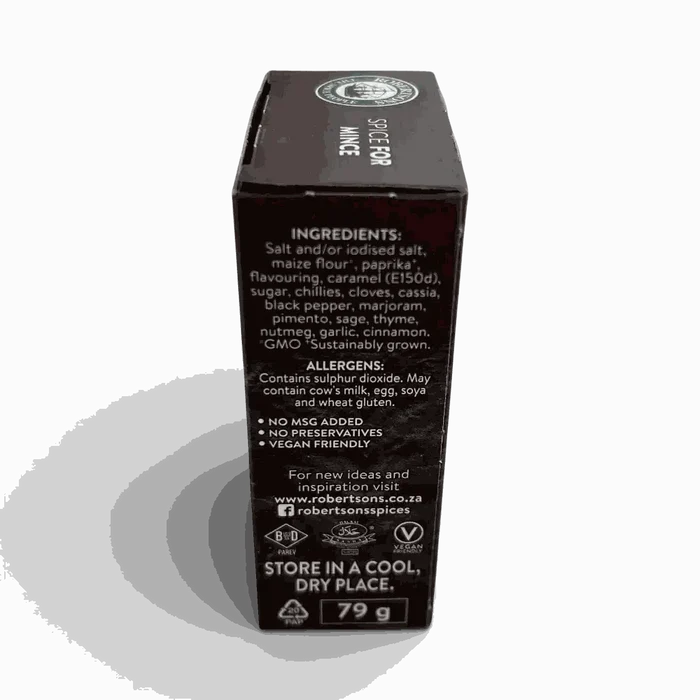 Robertsons Refill Spice for Mince 79g pack enhancing mince dishes with exotic South African flavors