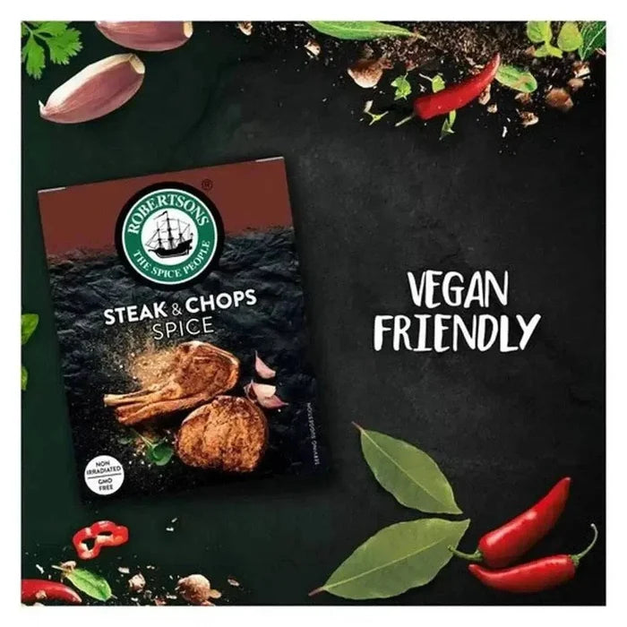 Robertsons Refill Steak & Chop 160g spice blend with natural herbs and steam sterilization