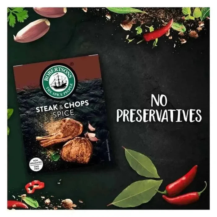 Robertsons Refill Steak & Chop 160g seasoning blend with natural herbs and spices