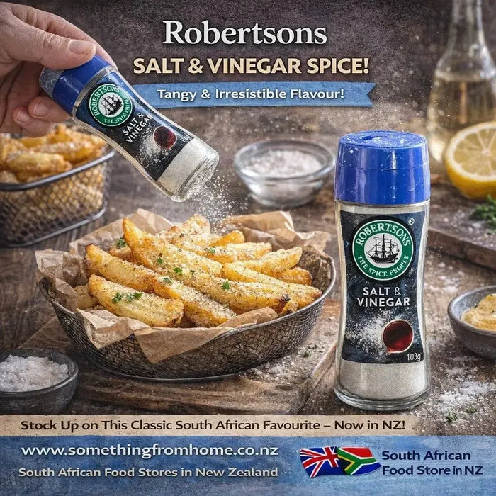 Robertsons Salt & Vinegar Spice 103g shaker bottle for seasoning chips and snacks