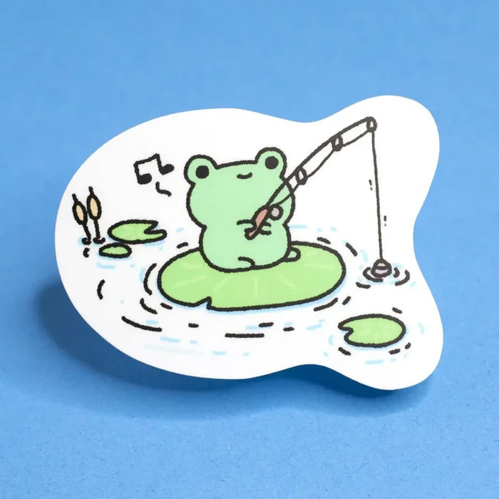 Robot Dance Battle Fishing Frog Vinyl Sticker