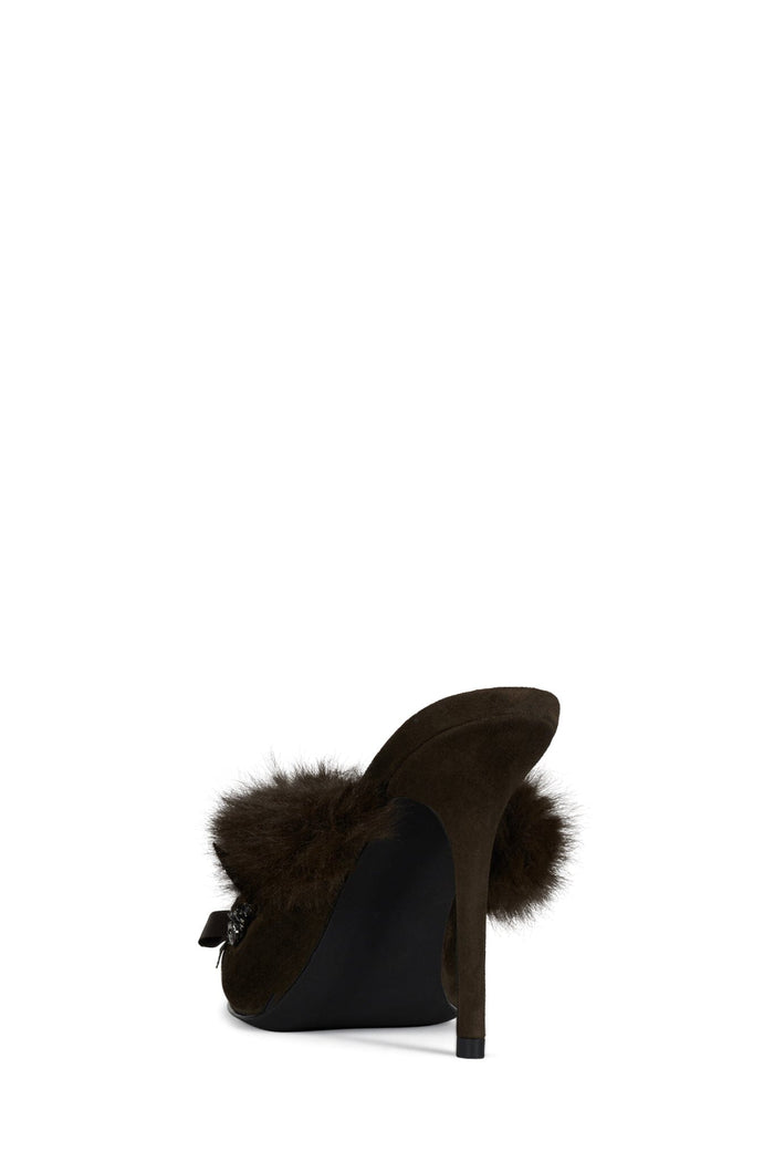 ROCOCO-HI Jeffrey Campbell Heeled Mule Brown Suede Combo