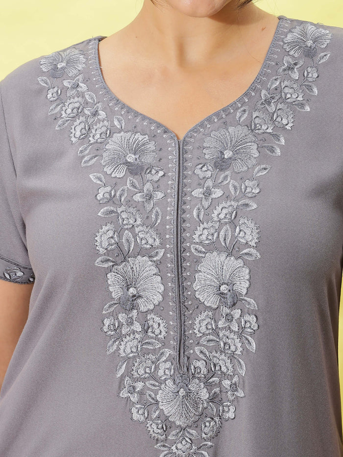 French Silver Nighty For Women