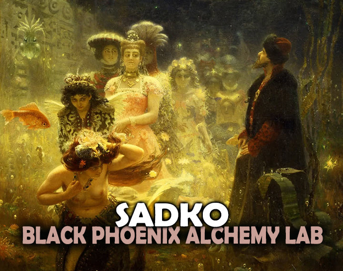 Black Phoenix Alchemy Lab Sadko perfume oil bottle, Repin-inspired, deep sea theme