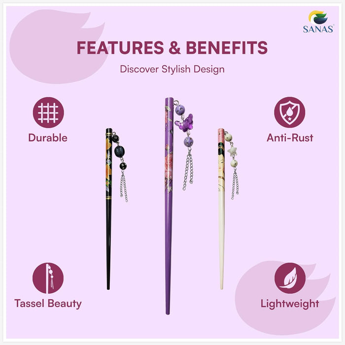 Traditional Wooden Hair Stick for Women