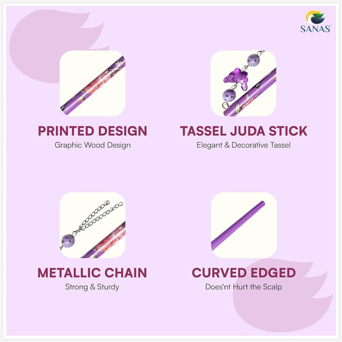 Wooden Hair Pin for Elegant Bun Hairstyles