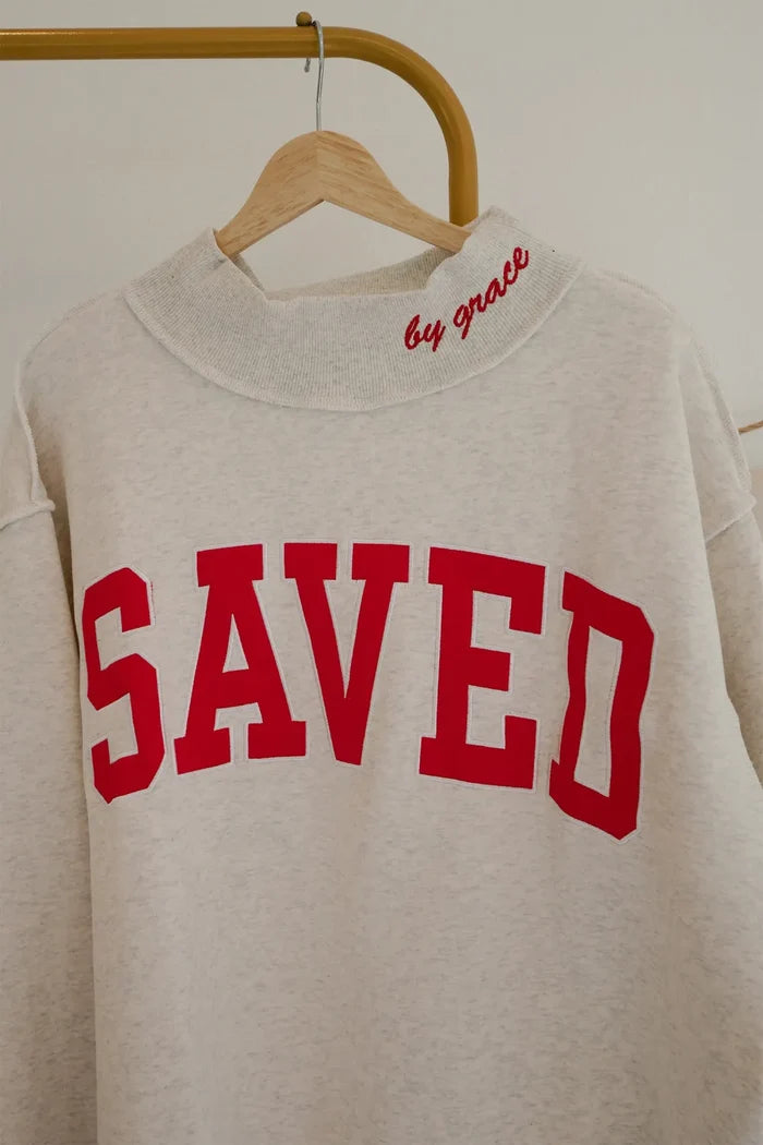 Saved by Grace Mock Neck Sweatshirt