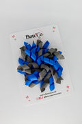 School Bow Royal Blue and Metal Grey - Corker Bow - Clip