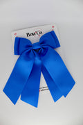 School Royal Blue Bow - Double Layer Tail Bow - Clip