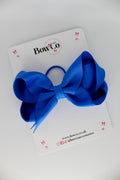 School Royal Blue Bow - Loop Bow - Elastic