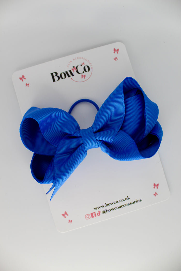 School Royal Blue Bow - Loop Bow - Elastic