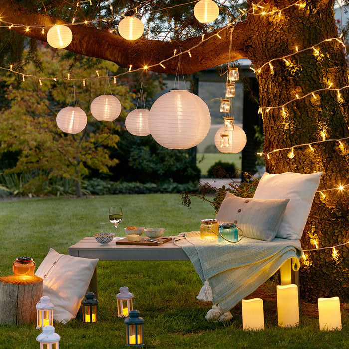Set of 2 Large Outdoor Waterproof Flameless LED Pillar Candles Battery Operated with Timer