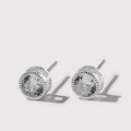 Silver Bezel Set Crystal Studs