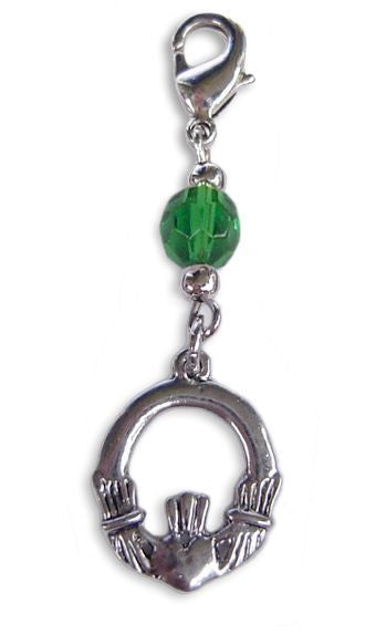 Silver Claddagh Charm – Mini Hair Twister Accessory front view