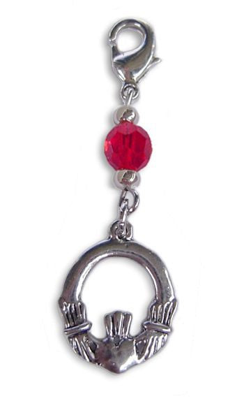 Silver Claddagh Charm – Mini Hair Twister Accessory front view