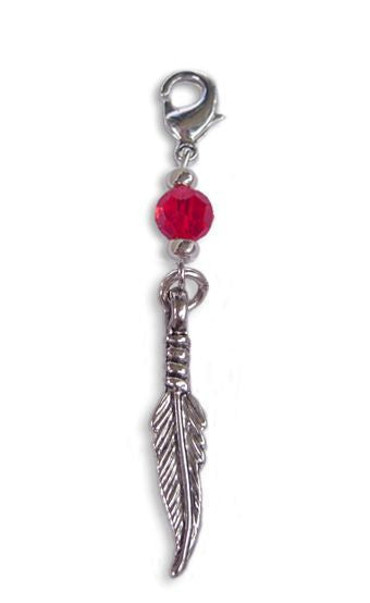Silver Feather Charm – Mini Hair Twister Accessory front view