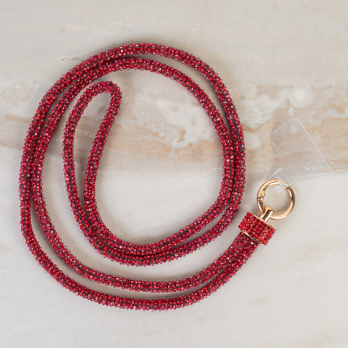 SL026 - Rhinestone Phone Lanyard - Red