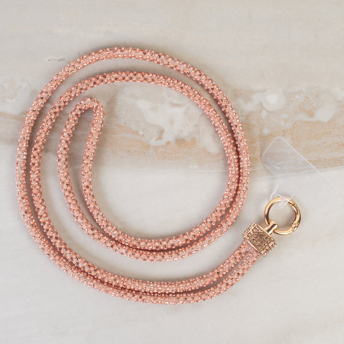 SL026 - Rhinestone Phone Lanyard - Rose Gold