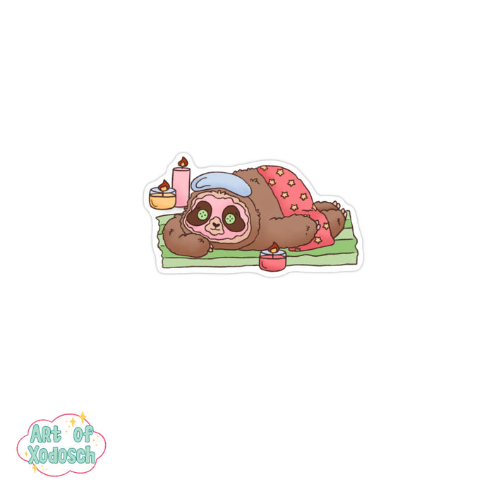 sloth face mask sticker