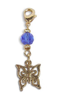 Small Gold Butterfly Charm – Mini Hair Twister Accessory front view