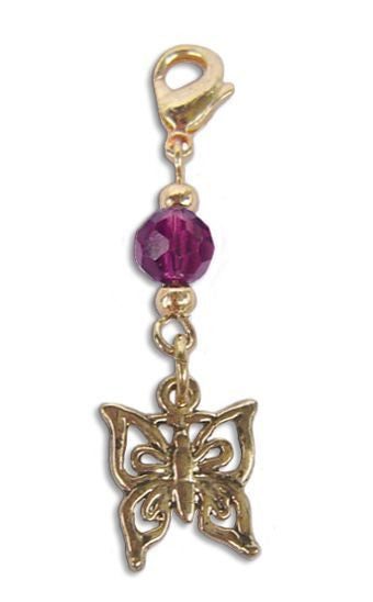 Small Gold Butterfly Charm – Mini Hair Twister Accessory front view