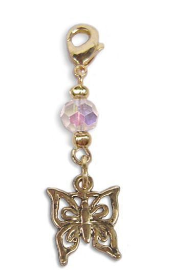 Small Gold Butterfly Charm – Mini Hair Twister Accessory front view