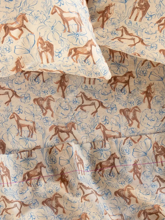 Sooo Soft Cotton Matching Sheet Set - Wild Painted Horses-view 1