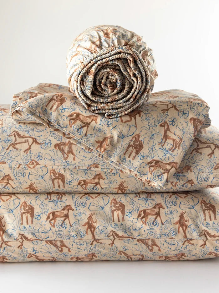 Sooo Soft Cotton Matching Sheet Set - Wild Painted Horses-view 2