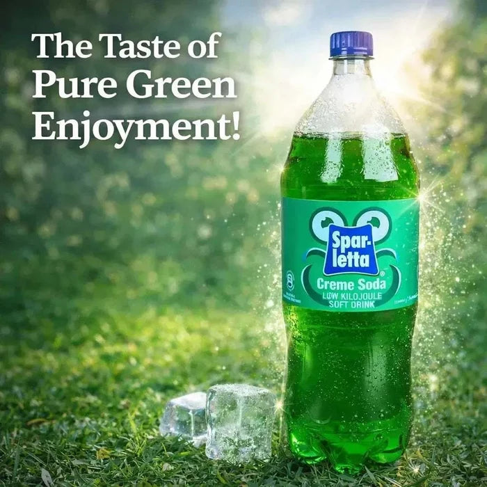 2 litre bottle of Sparletta Cream Soda, iconic South African sweet vanilla soft drink