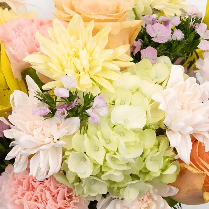 Spring Fling Pastel Flower Bouquet Close Up - Image