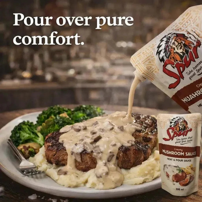 SPUR Sauce Mushroom 200ml jar rich creamy mushroom sauce for steak schnitzel and burgers